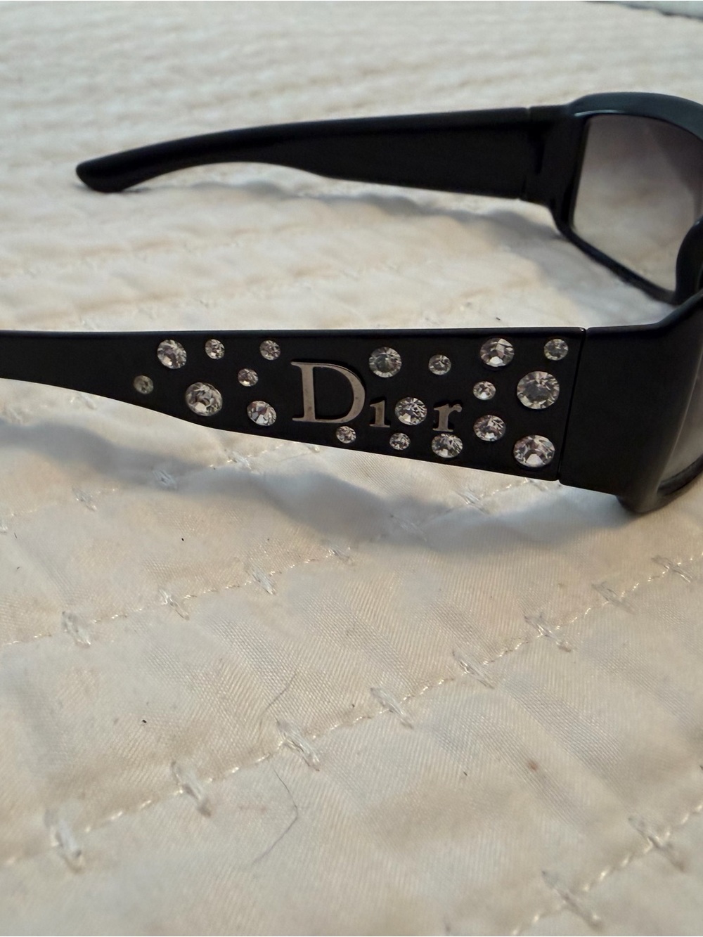 Dior Black Crystal-Embellished Sunglasses